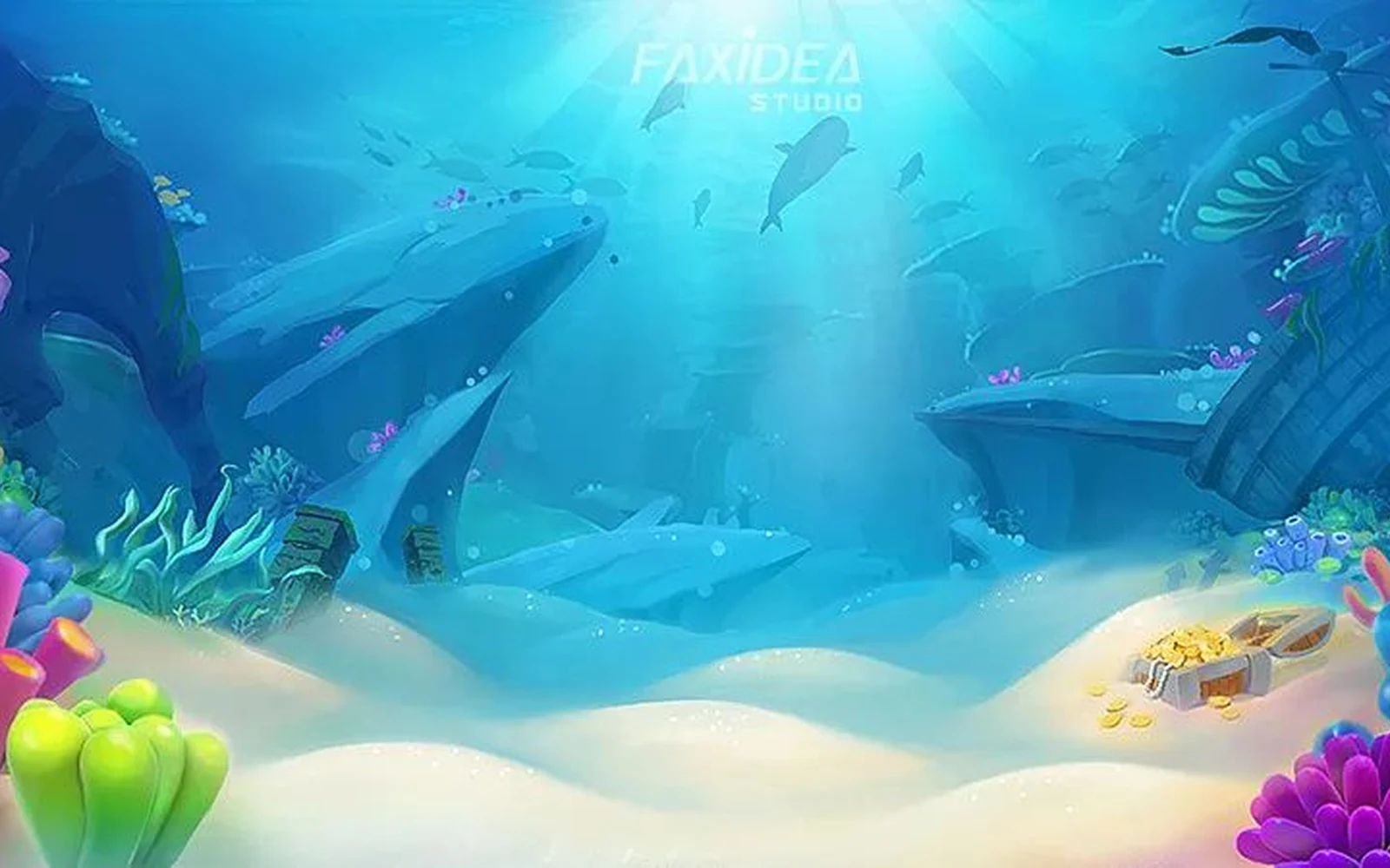 ภาพเกมยิงปลา fox888 แสดงฉากใต้น้ำและเป้าหมายบนหน้าจอ